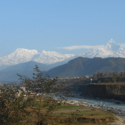 Mountain view and seti river from Jaubari, Pokhara
