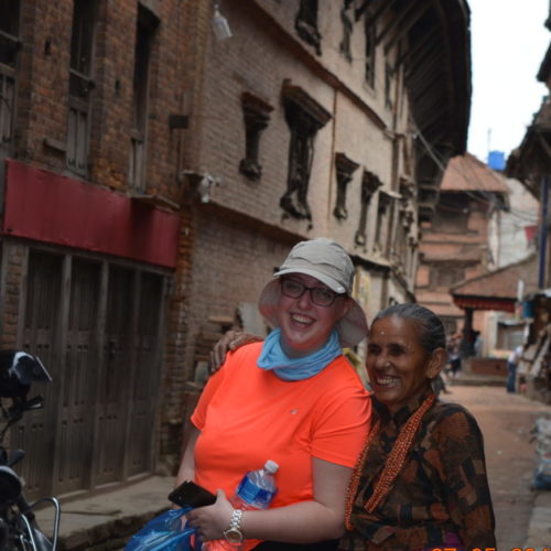 Tourists in the street of Bhaktapur